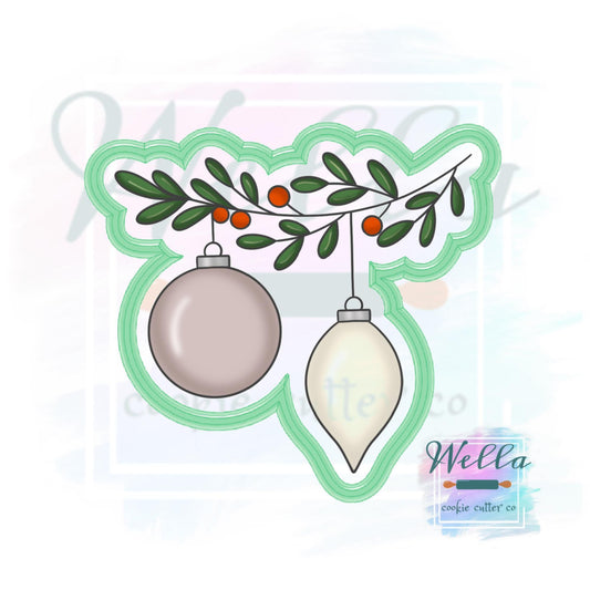 Hanging Ornaments on Branch Cookie Cutter