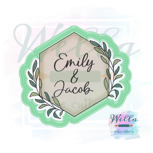 Hexagon with Greenery #2 Cookie Cutter