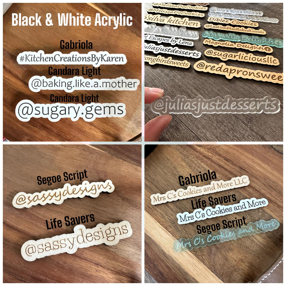 Business Logo on Wood or Acrylic, Watermark Business Tag