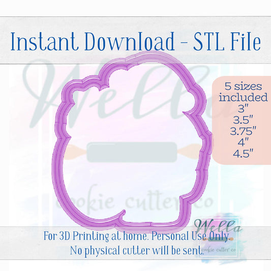 Digital STL File - Santa with Sack Cookie Cutter - 5 Sizes Included 3", 3.5", 3.75" 4" & 4.5"