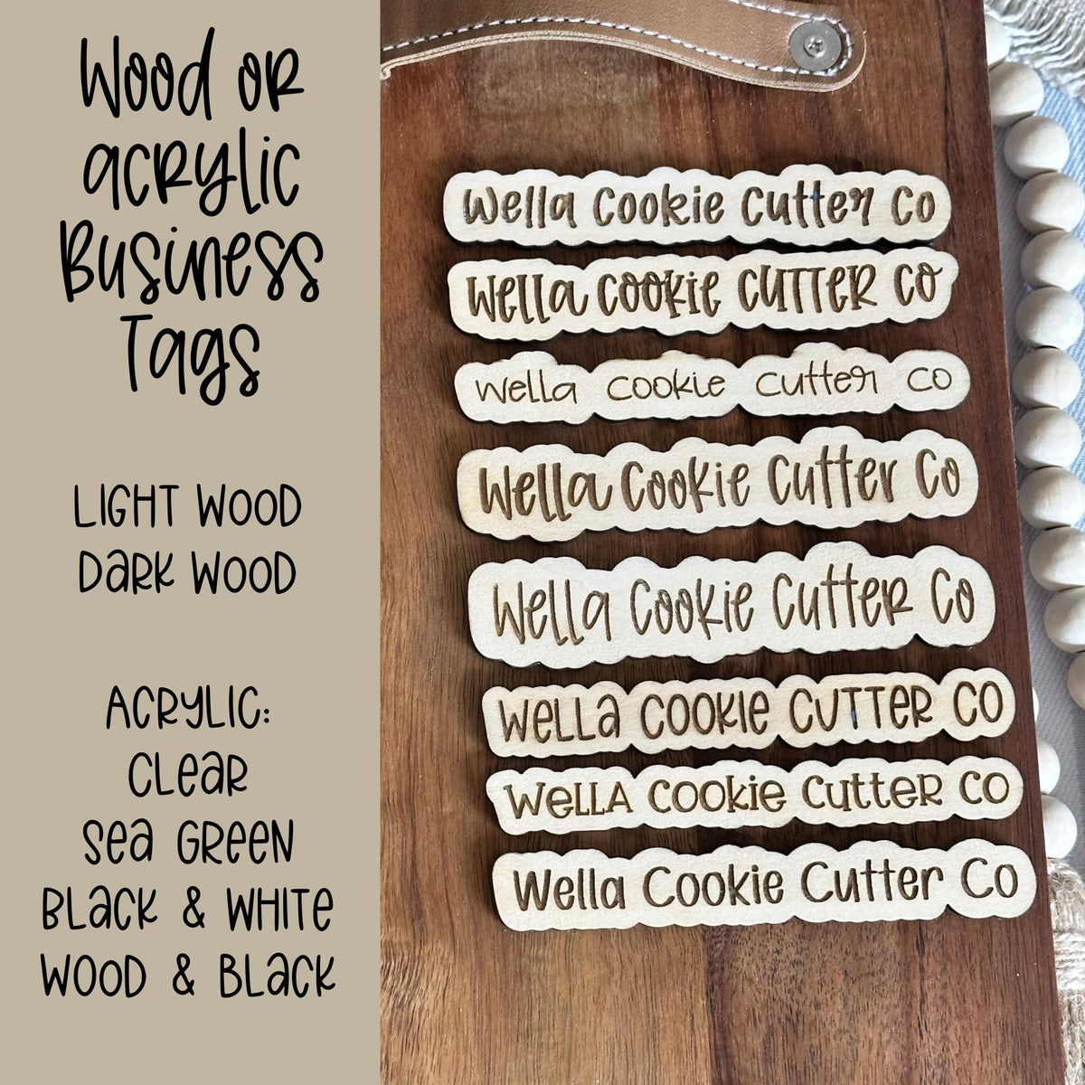 Business Logo on Wood or Acrylic, Watermark Business Tag