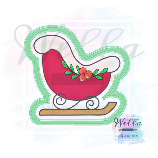 Santa's Sleigh Cookie Cutter, Christmas Cookie Cutter