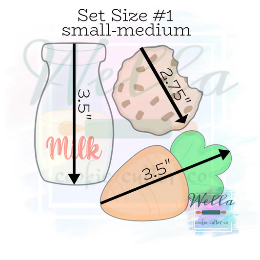 Cookies for Santa - Milk - Cookie - Carrot Cookie Cutter Set, Christmas Cutter Set, Reindeer Carrot Cookie Cutter