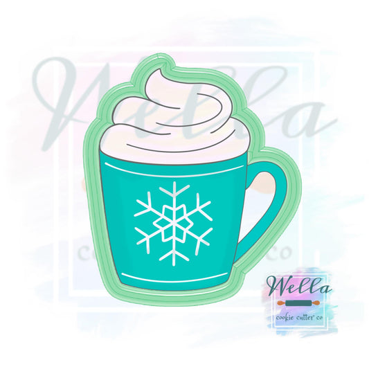 Mug with Whipped Cream Cookie Cutter, Hot Cocoa Cup with Whipped Cream Cookie Cutter