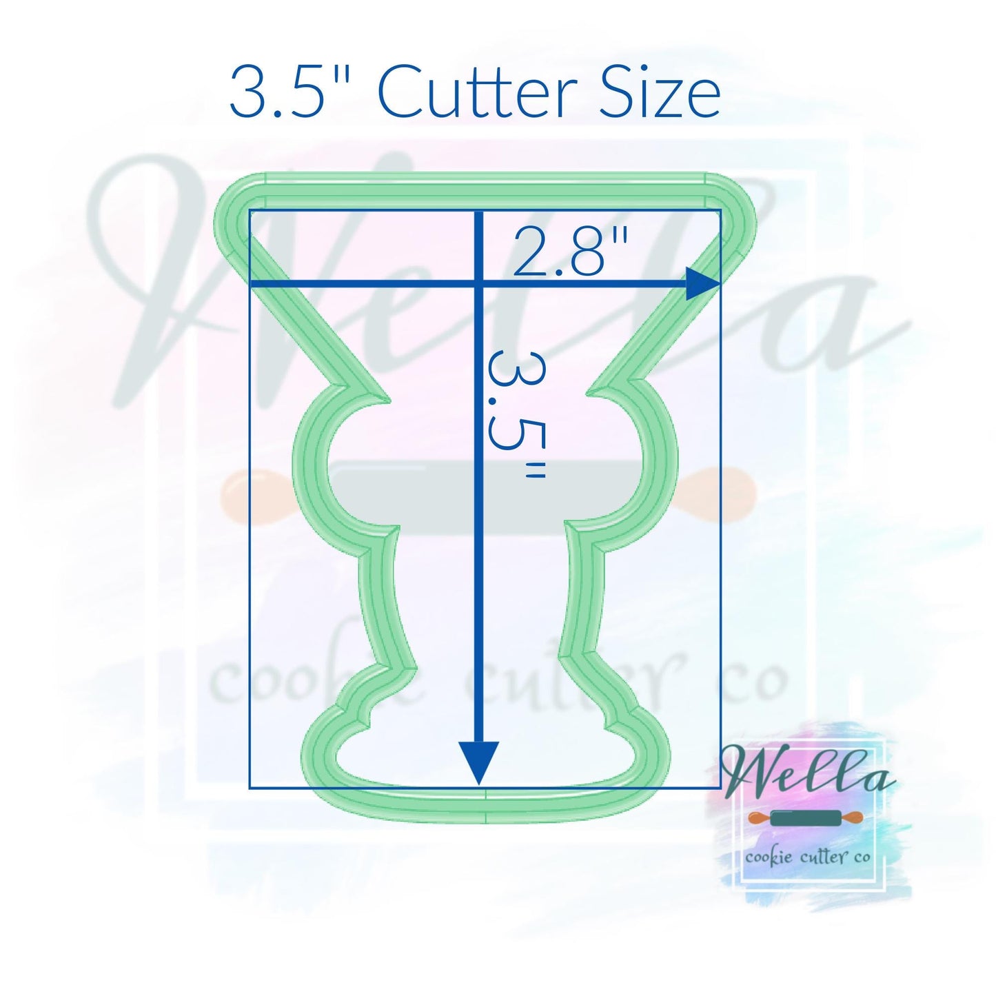 Expresso Martini with Bow Cookie Cutter - Optional Stencil Guide