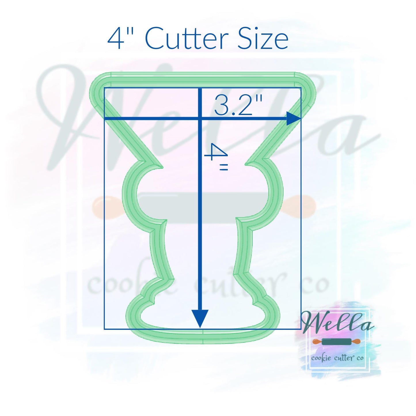 Expresso Martini with Bow Cookie Cutter - Optional Stencil Guide