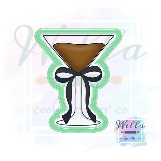 Expresso Martini with Bow Cookie Cutter - Optional Stencil Guide