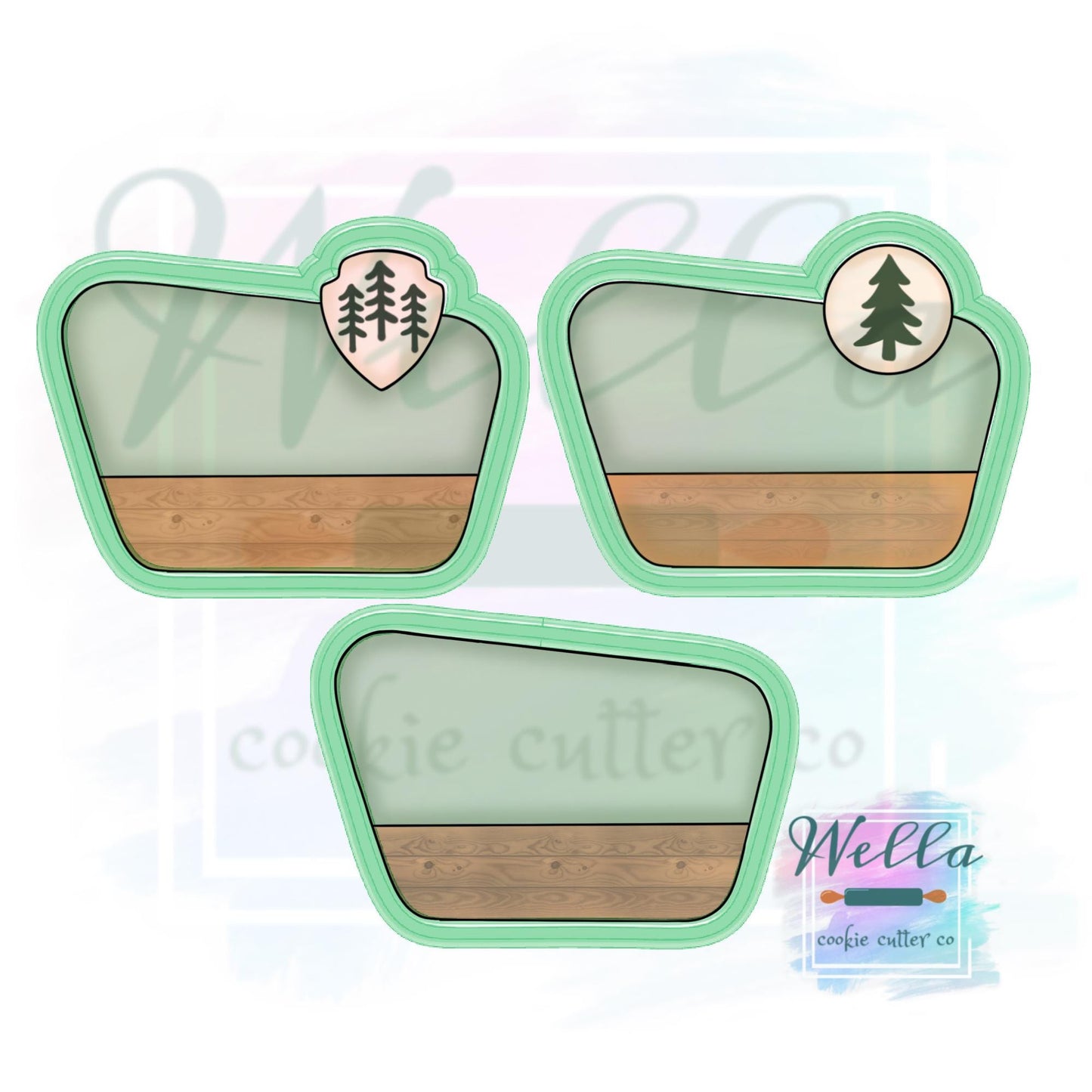 National Park Camp Sign Cookie Cutter - 3 Shapes