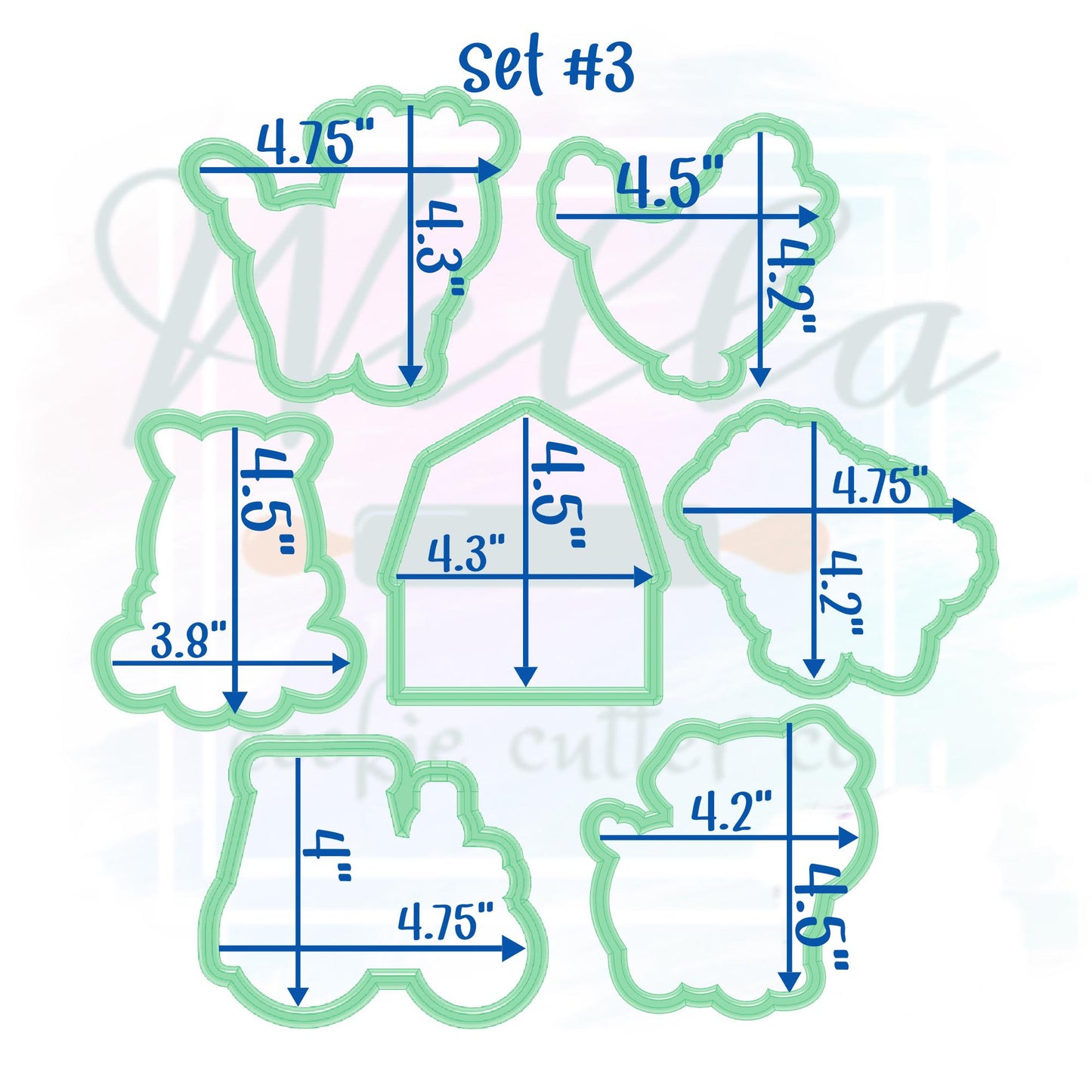 Farm Set Cookie Cutters