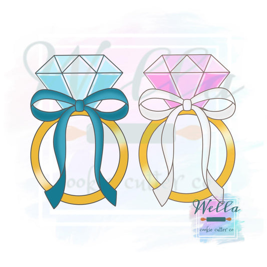 Wedding Ring with Long Bow Cookie Cutter