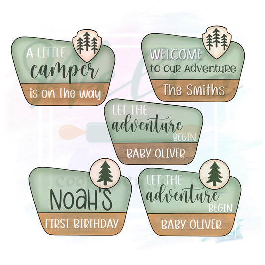 National Park Camp Sign Cookie Cutter - 3 Shapes