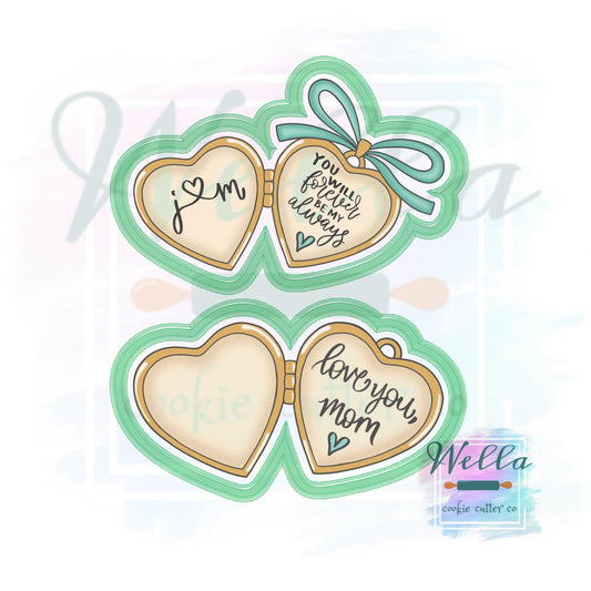 Heart Locket with or without Coquette Bow Cookie Cutter