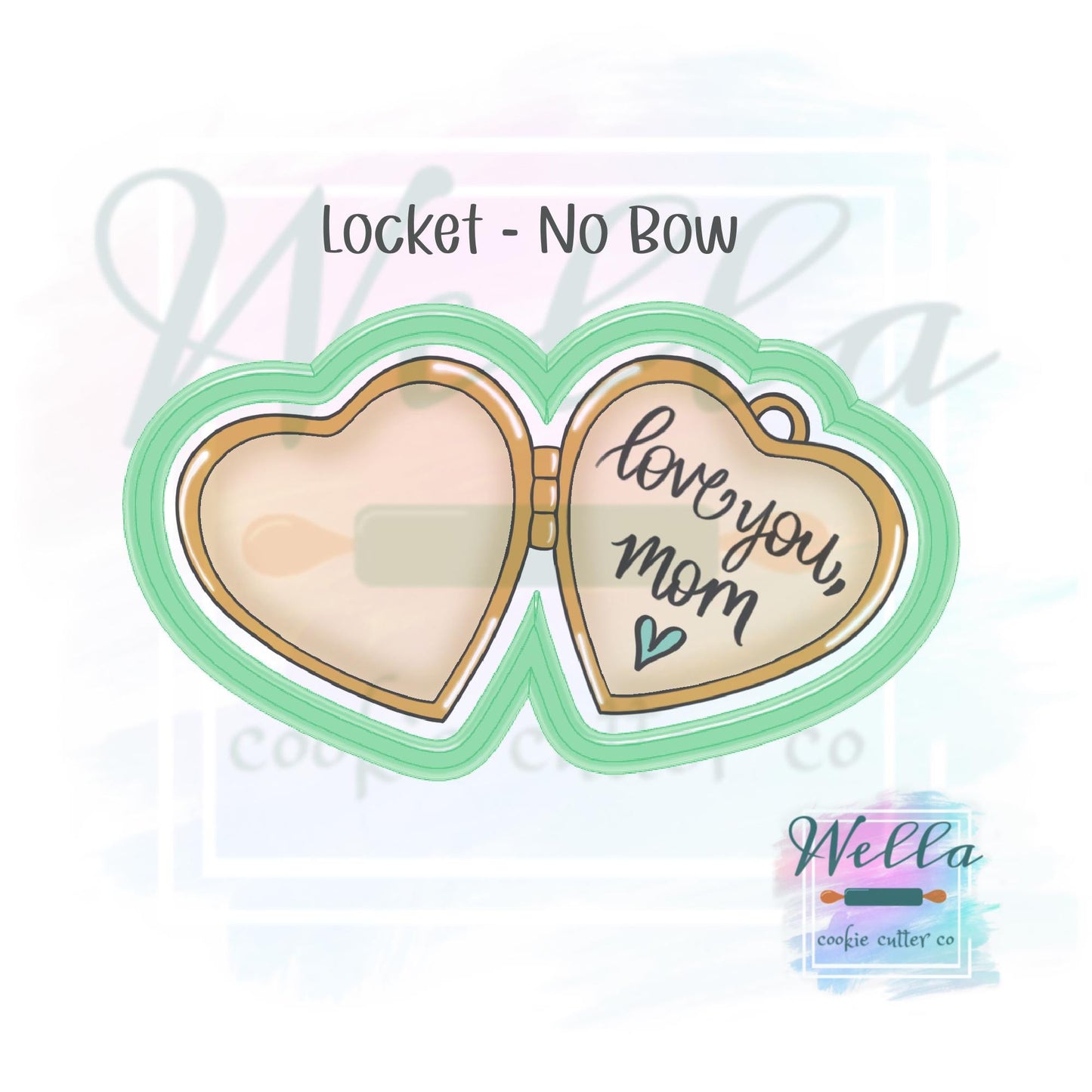 Heart Locket with or without Coquette Bow Cookie Cutter