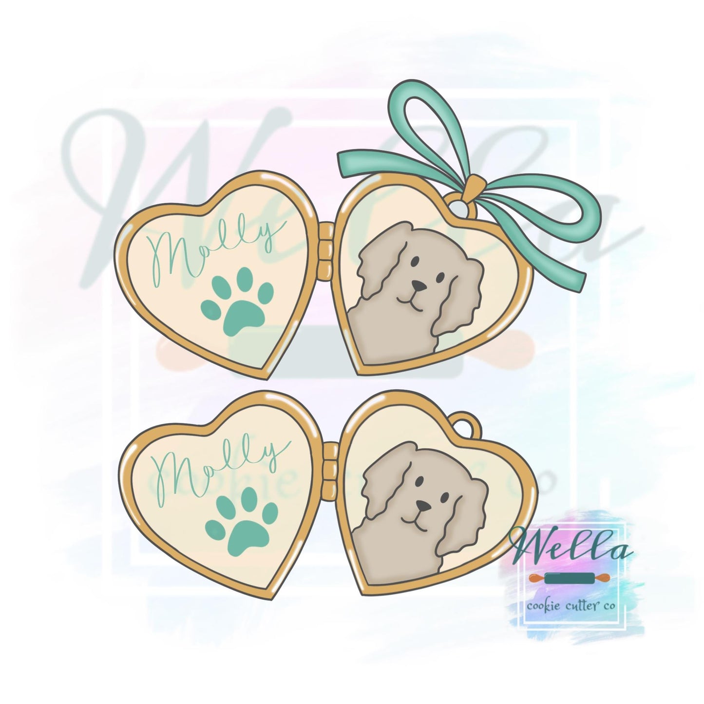 Heart Locket with or without Coquette Bow Cookie Cutter