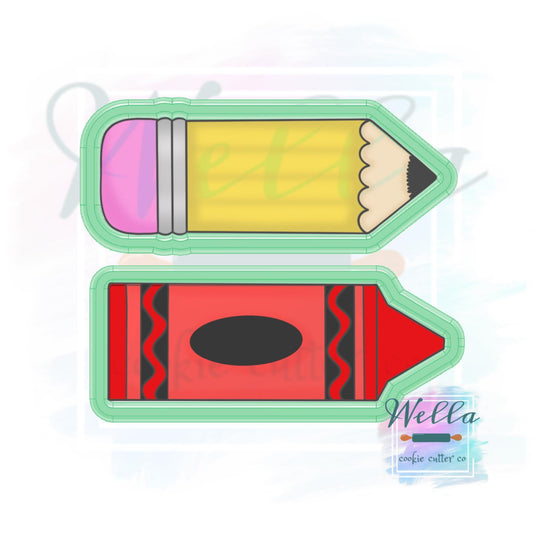 Pencil and Crayon Set Cookie Cutters