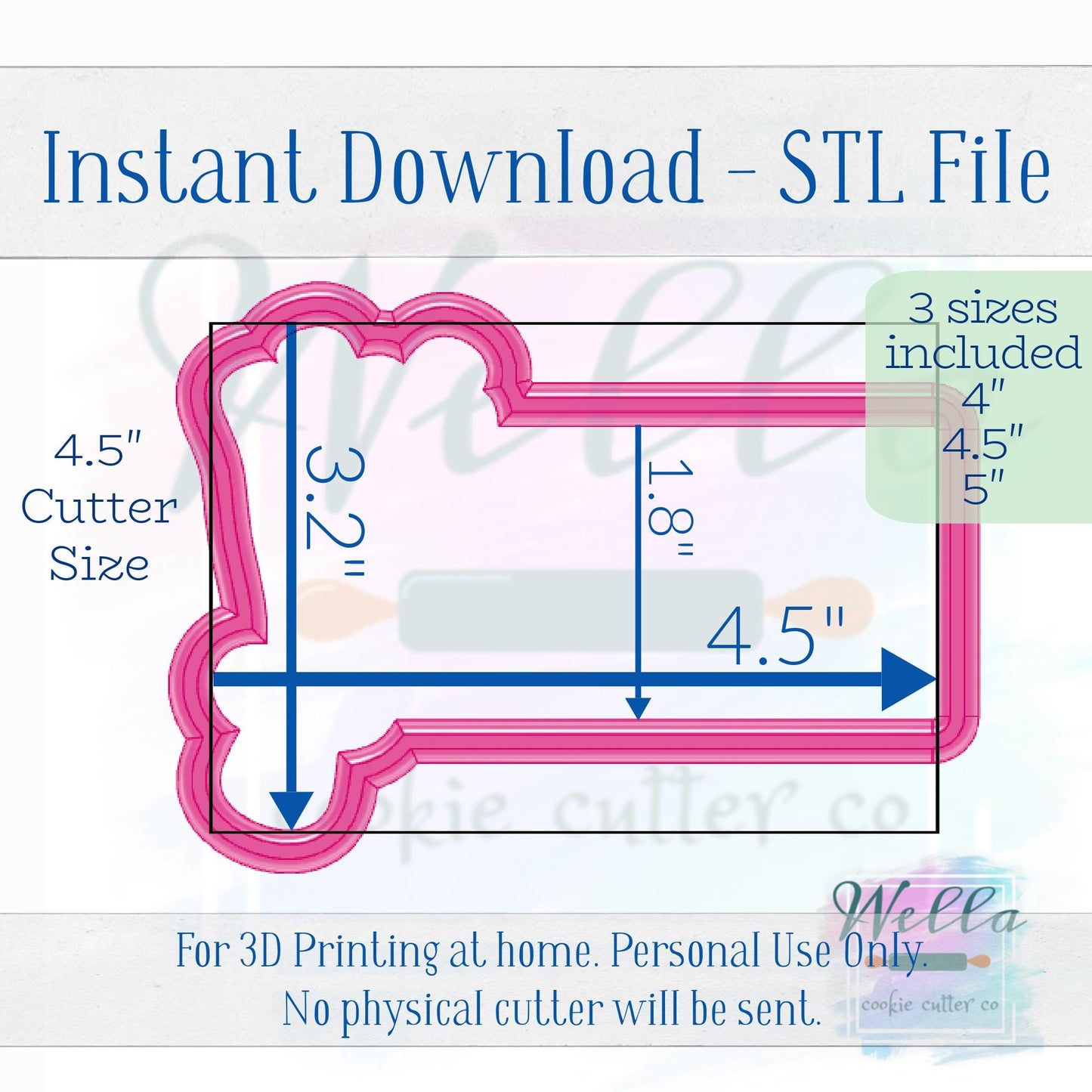 Digital STL File - Lavender Bouquet Plaque Cookie Cutter- 3 Sizes: 4" 4.5" & 5"