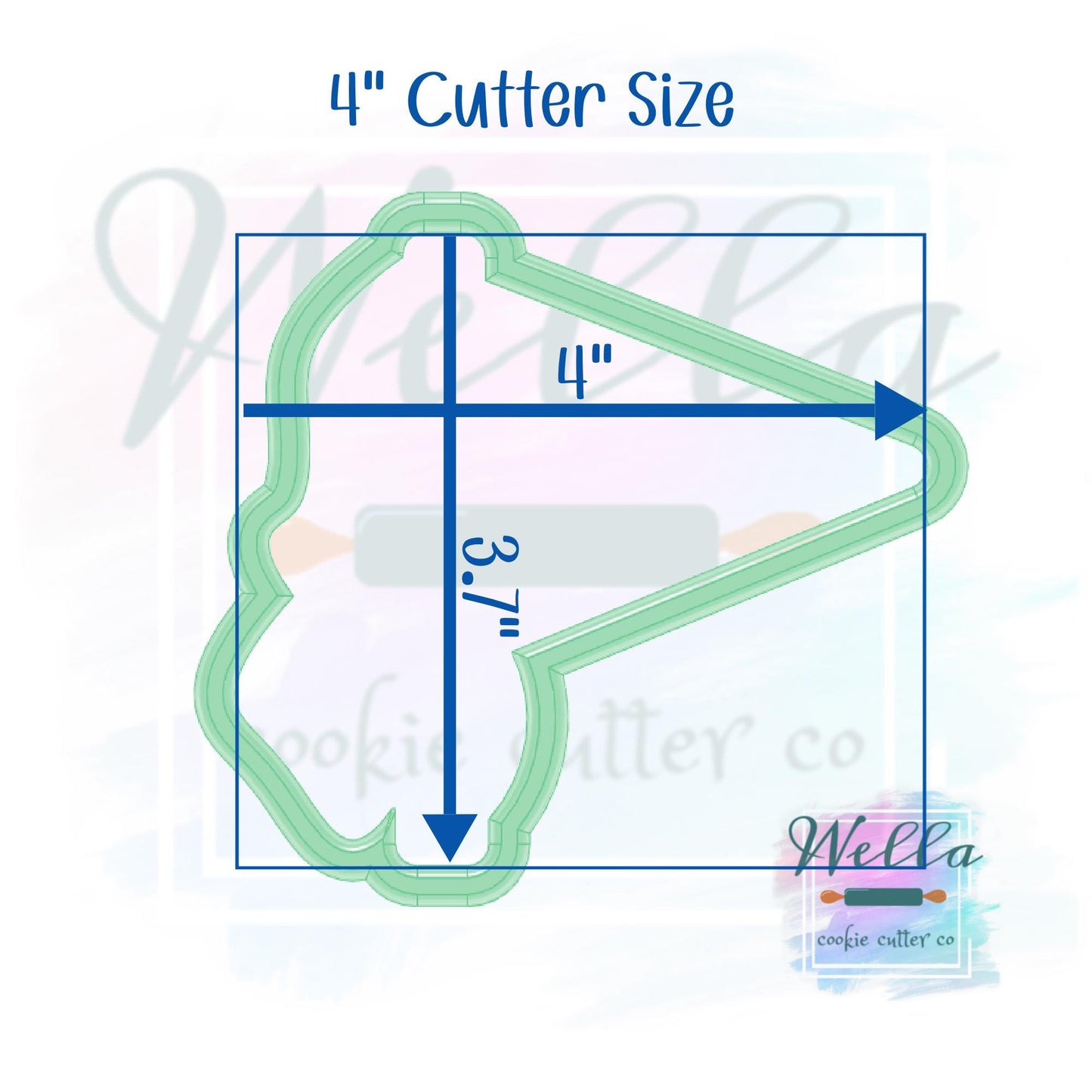 Team Pennant Flag with Tassels Cookie Cutter with Optional Stencil Guide