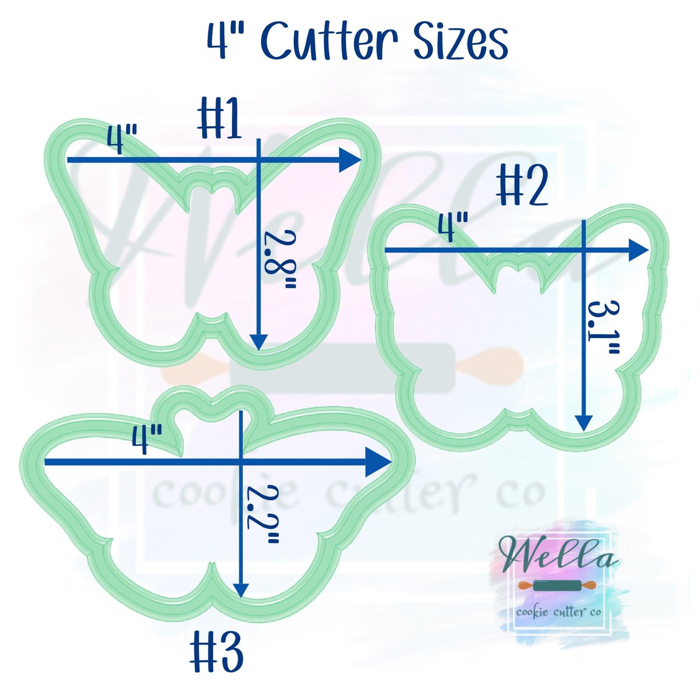 Butterfly - Set of 3 Cookie Cutters or Single Cutter Options