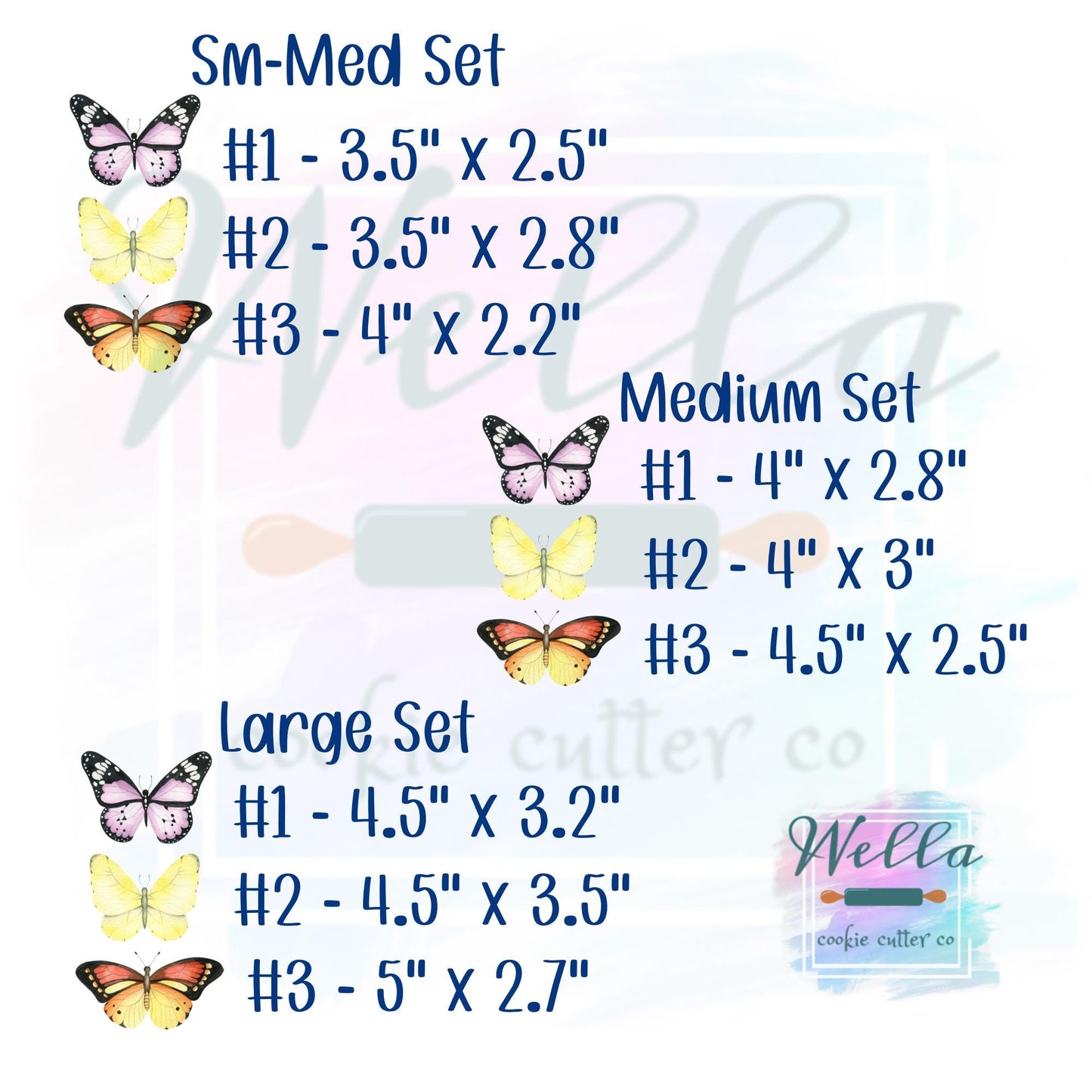Butterfly - Set of 3 Cookie Cutters or Single Cutter Options