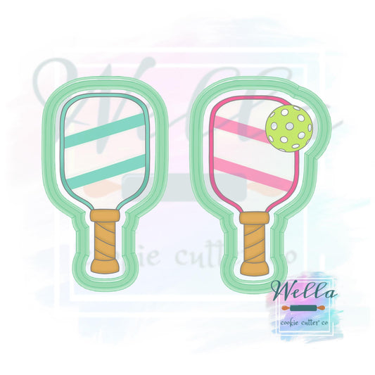 Pickleball Paddle Cookie Cutter with or without Ball
