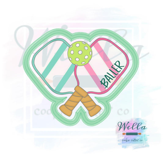 Pickleball Paddles with Ball Cookie Cutter