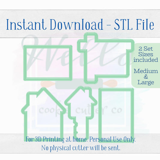 Digital STL File - Housewarming Set - 5 pc set - Medium and Large Sizes