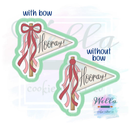 Party Pennant Flag with Tassels Cookie Cutter - 2 Shape Options with Optional Stencil Guide