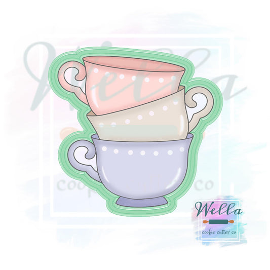 Stacked Tea Cups Cookie Cutter
