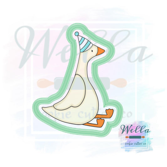 Goose with Birthday Hat Cookie Cutter