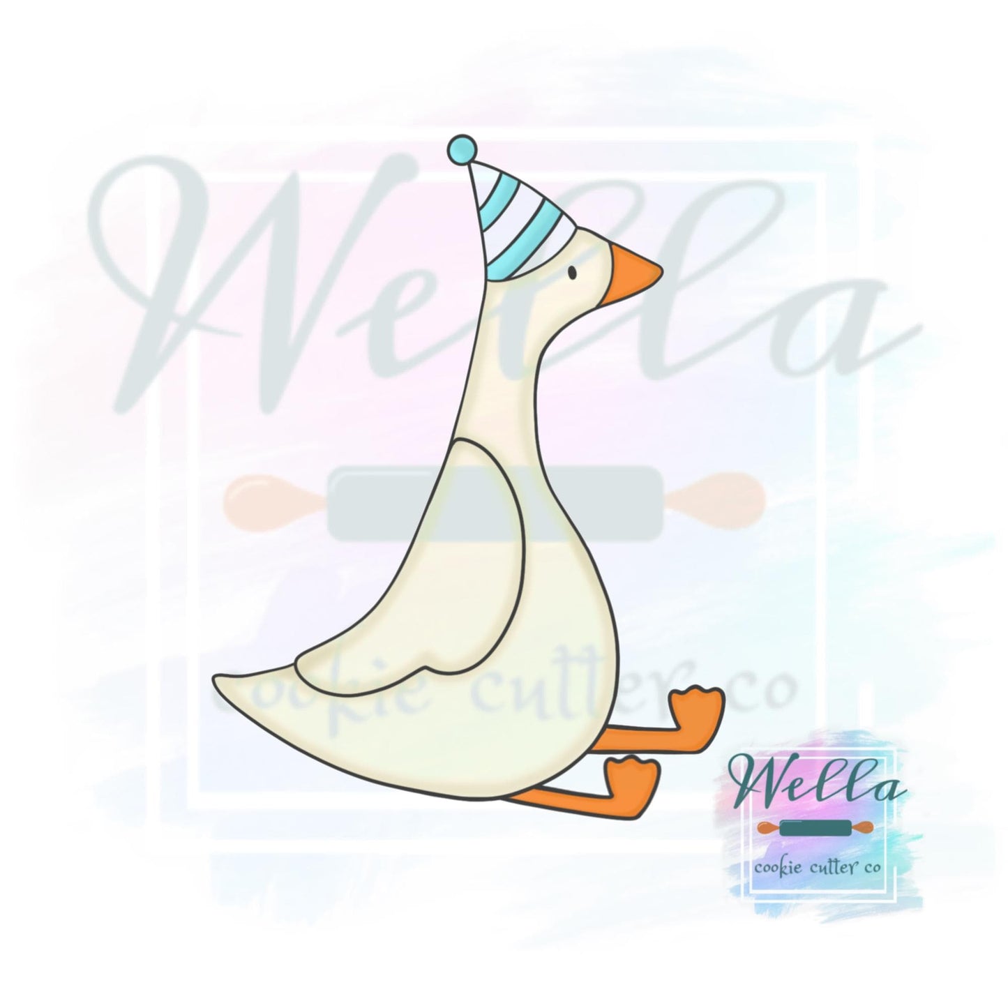 Goose with Birthday Hat Cookie Cutter