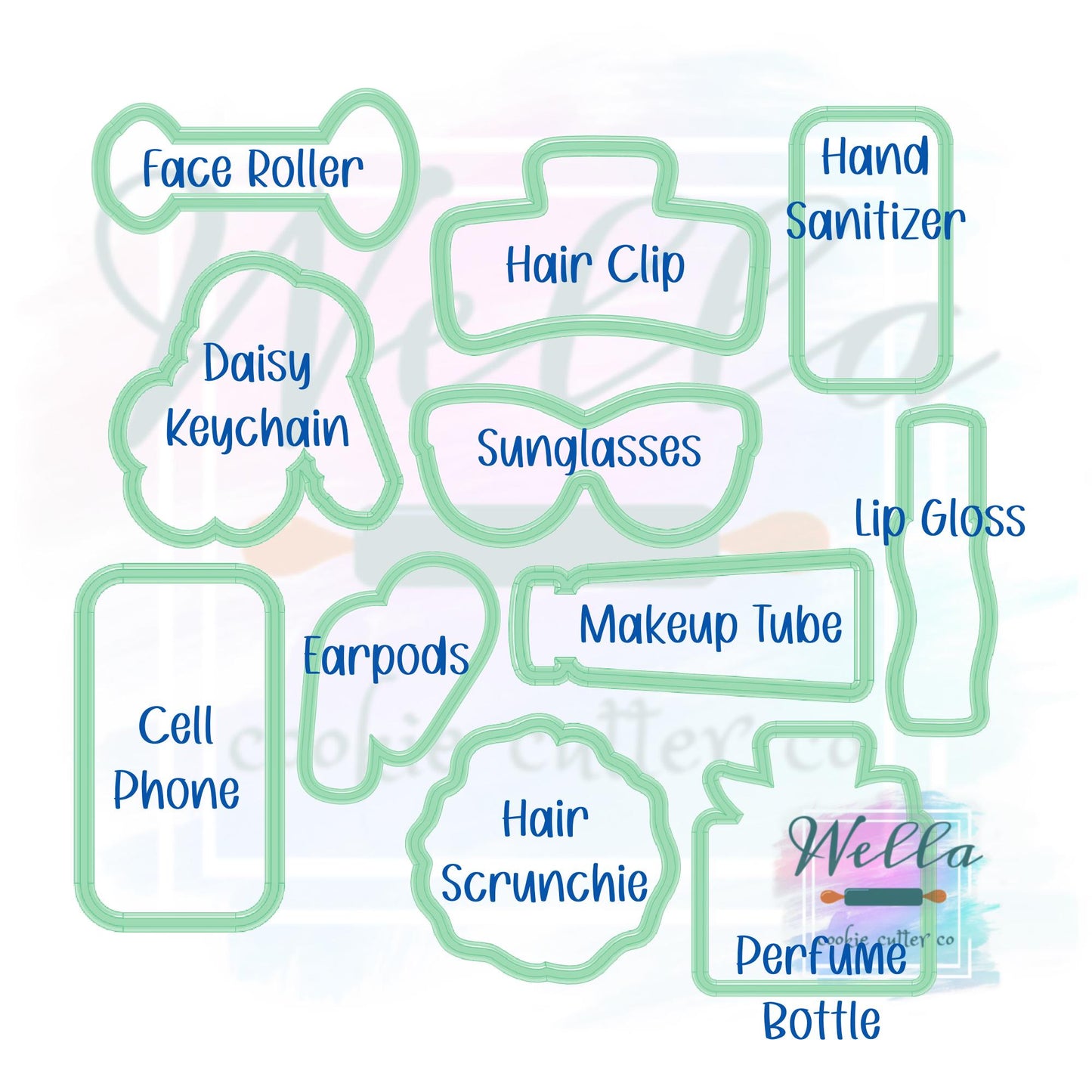Purse Essentials Whole Set of 11 Cookie Cutters