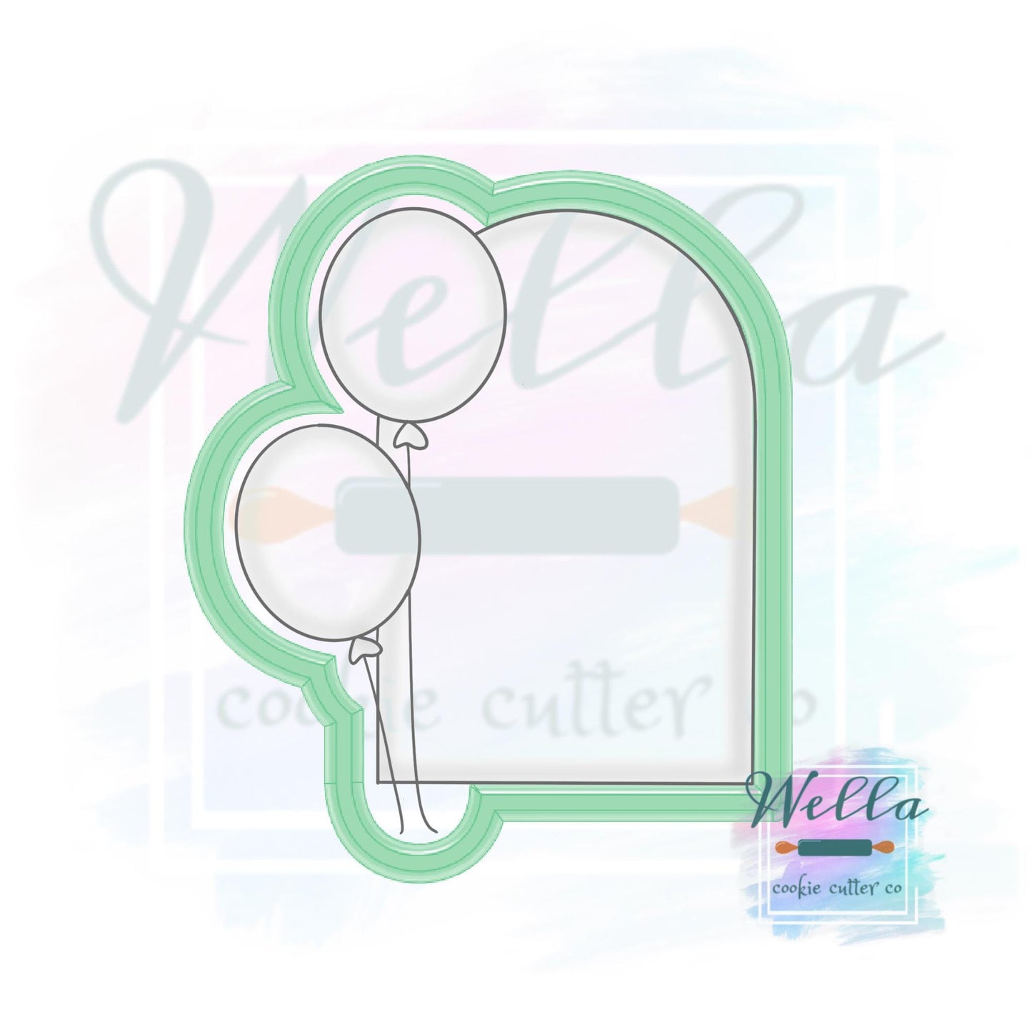 Balloon Arch Plaque Cookie Cutter