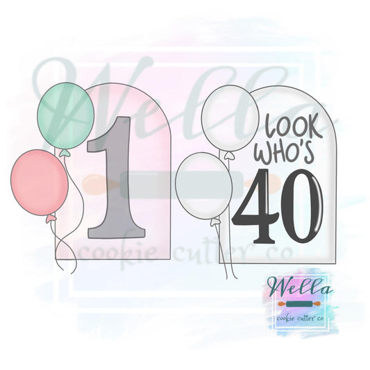 Balloon Arch Plaque Cookie Cutter