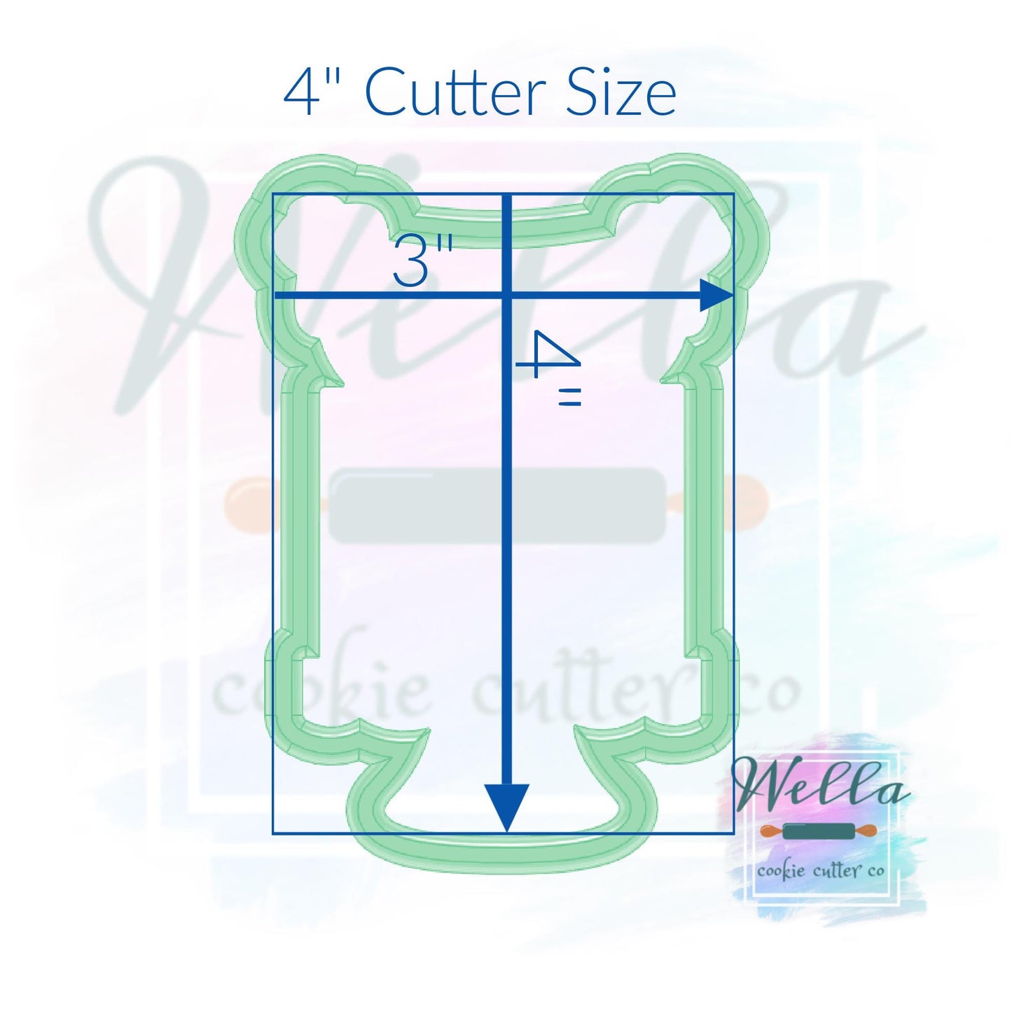 Cake on Stand #3 Cookie Cutter, Cake on Stand with Banner