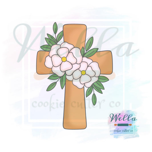 Floral Cross Cookie Cutter