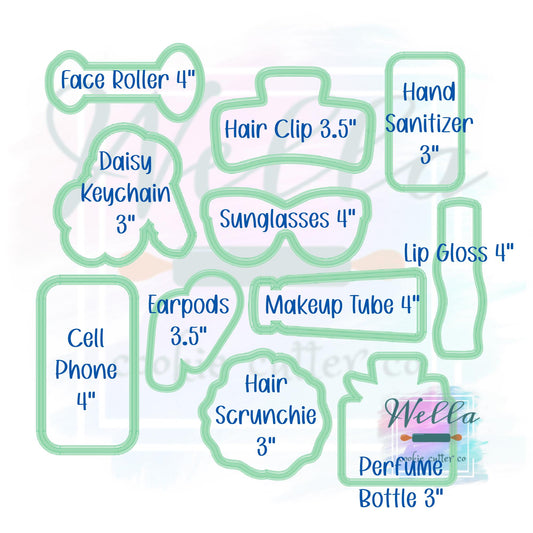 Purse Essentials Whole Set of 11 Cookie Cutters