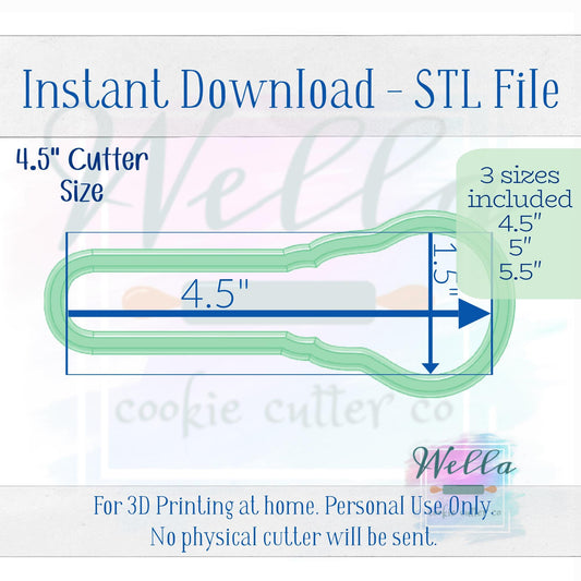 Digital STL File - Lacrosse Stick Cookie Cutter - 3 Sizes Included 4.5" 5" and 5.5"
