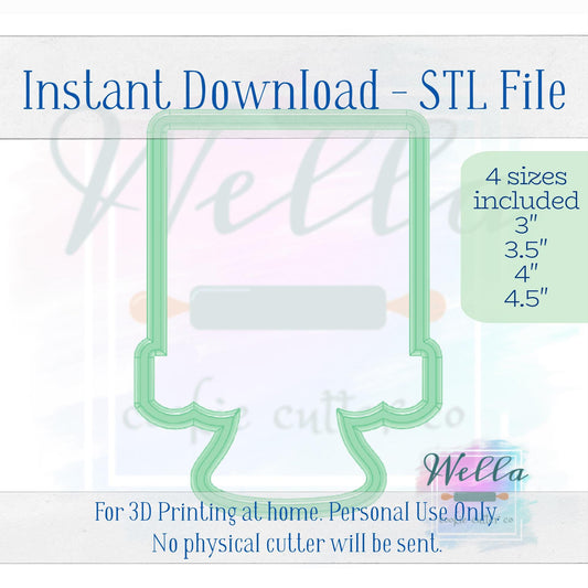 Digital STL File - Cake on Stand #1 Cookie Cutter - 4 Sizes Included 3" 3.5" 4" and 4.5"