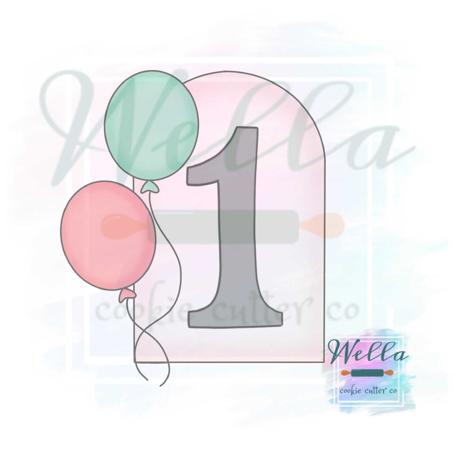 Balloon Arch Plaque Cookie Cutter