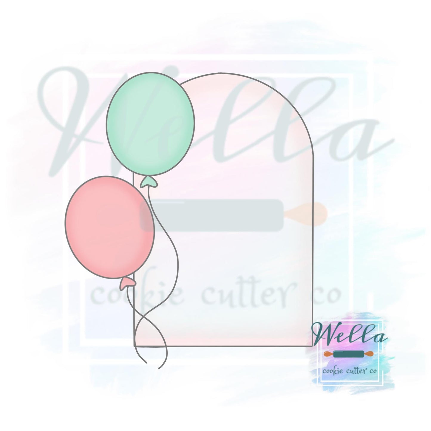 Balloon Arch Plaque Cookie Cutter