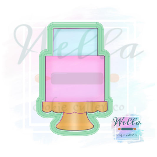 Cake on Stand #2 Cookie Cutter, 2 Tier Cake Cookie Cutter