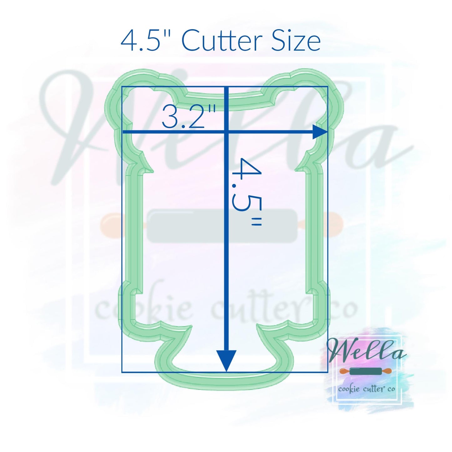 Cake on Stand #3 Cookie Cutter, Cake on Stand with Banner