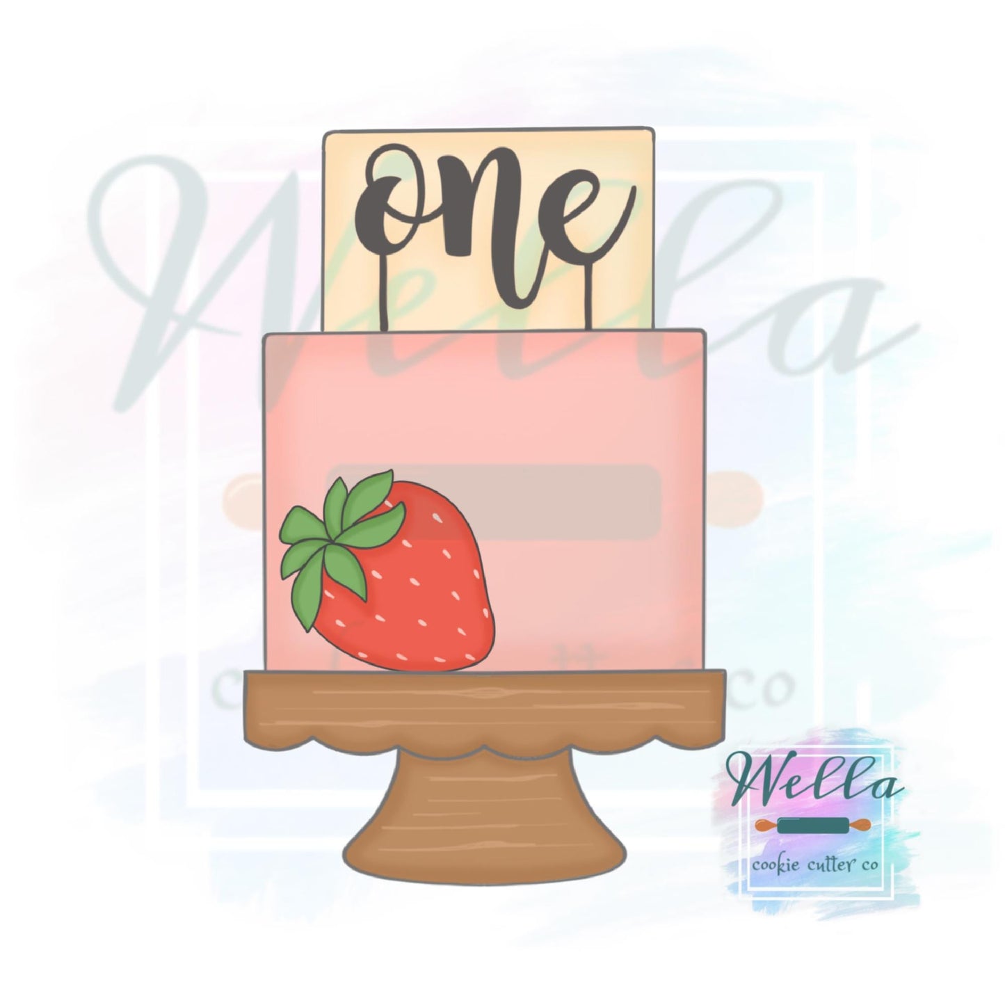 Cake on Stand #2 Cookie Cutter, 2 Tier Cake Cookie Cutter