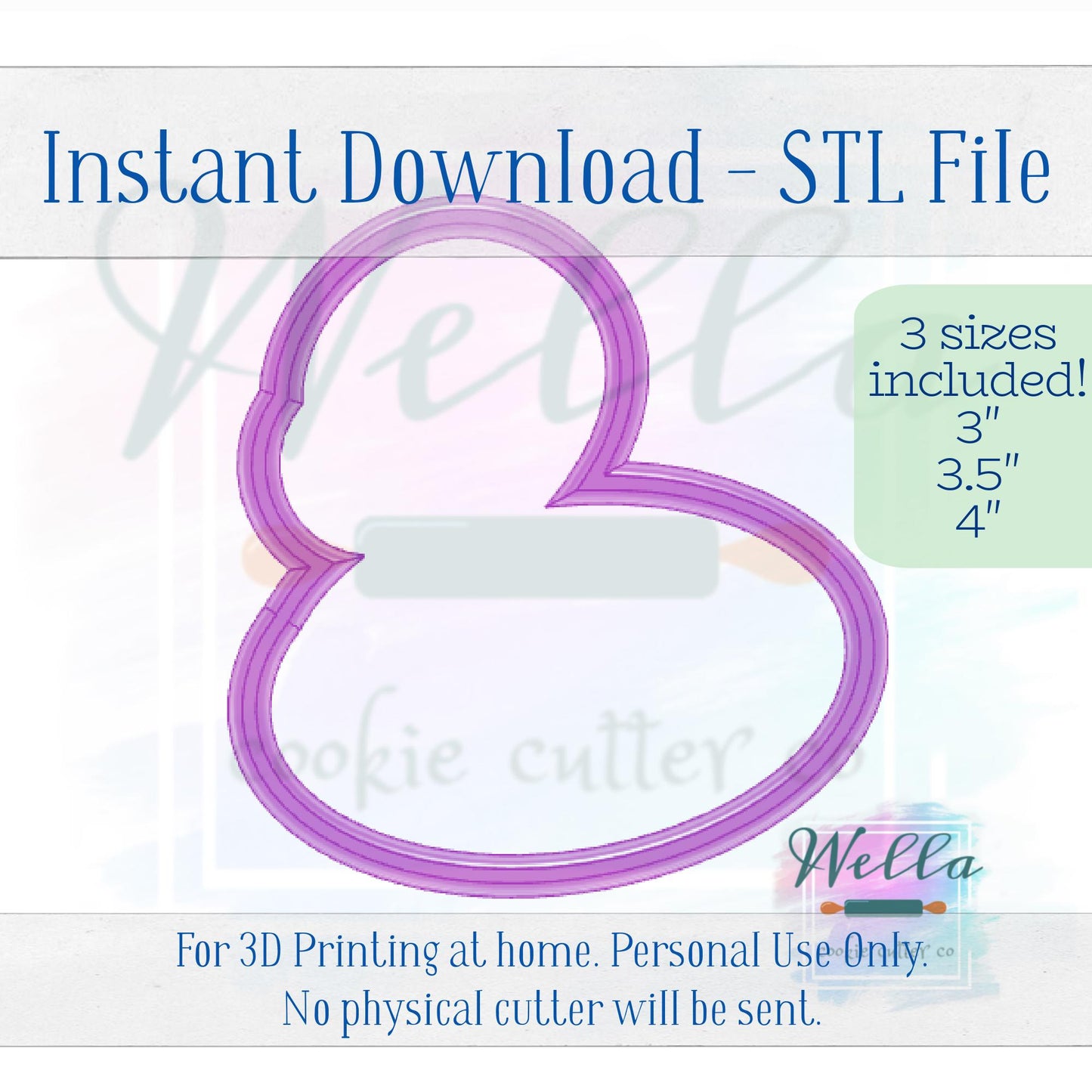 Digital STL File - Flamingo Float Cookie Cutter - 3 Sizes: 3" 3.5" and 4"