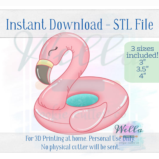 Digital STL File - Flamingo Float Cookie Cutter - 3 Sizes: 3" 3.5" and 4"