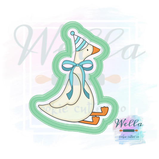 Goose with Bow & Birthday Hat Cookie Cutter