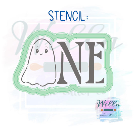 Ghost ONE Cookie Cutter with Optional Stencil