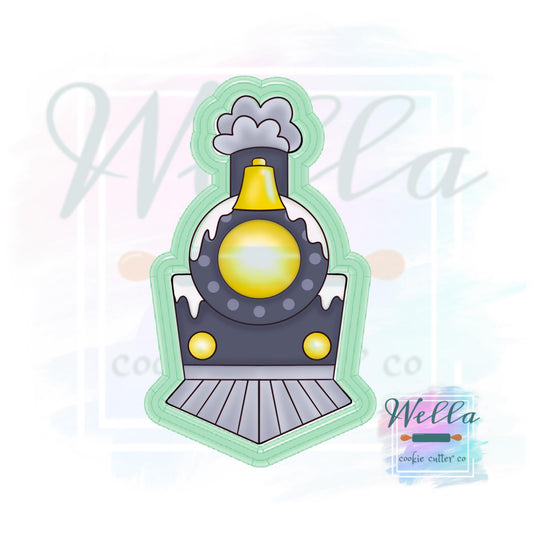 Holiday Train Cookie Cutter with Optional Stencil Guide