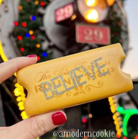 Holiday Christmas Ticket Cookie Cutter with Optional Stencil