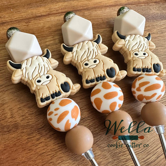 Highland Cow #2 Themed Scribe Tool for Cookie Decorating